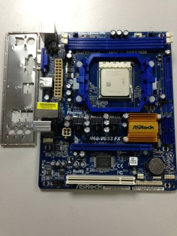 Материнская плата БУ Asrock N68-VS3 FX Материнская плата AM3 micro-ATX. с процессором Sempron