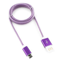 Кабель micro-USB Cableexpert CCB-mUSBp1m армированная оплетка, 1м фиолетовый металлик