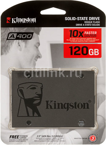 SSD диск KINGSTON A400 SA400S37/120G 120Гб, 2.5&quot;, SATA III SSD диск Kingston в наличии в Зеленограде.
