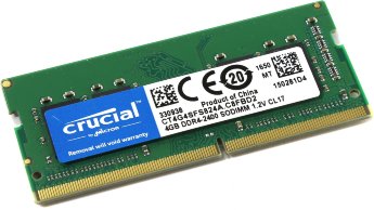 Оперативная память для ноутбука 4Гб DDR-4 2400Mhz Crucial CT4G4SFS824A -новая- 