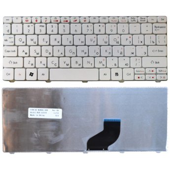 Клавиатура Acer Aspire One 532 532h AO532H AOD532H D255 D527 D260 NAV50 Gateway LT21 White Товар поставляется под заказ.